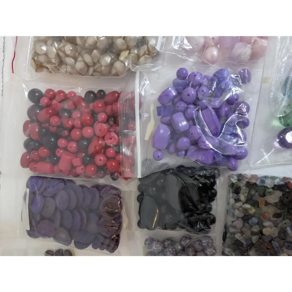 Large Mixed Crafting Bead Lot Glass Shell Stone Pearl Beads Destash Supply